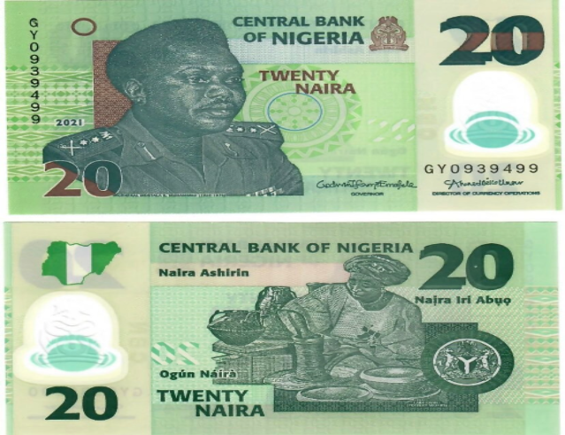 2021 Nigeria 20 Naira P-New POLYMER UNC