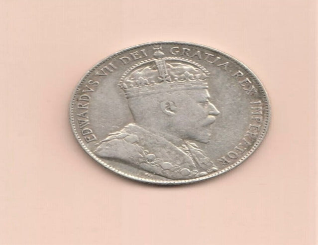 Newfoundland 1909 Silver 50 Cents Very Fine