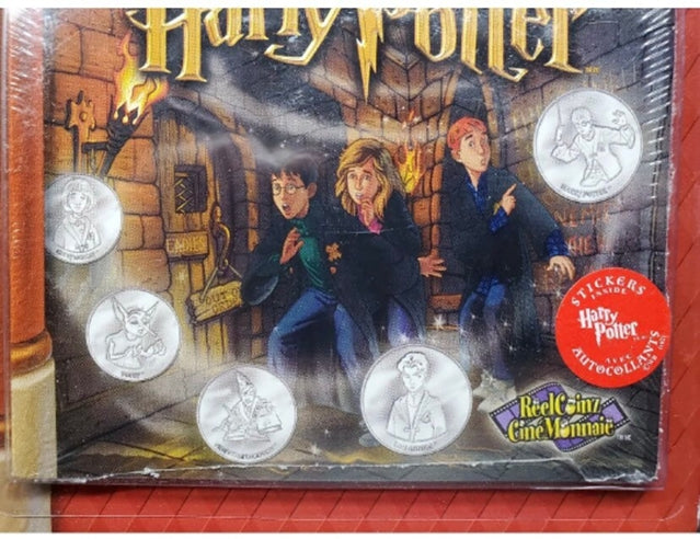 REEL COINZ Harry Potter 5 Medallion set with Stickers ***