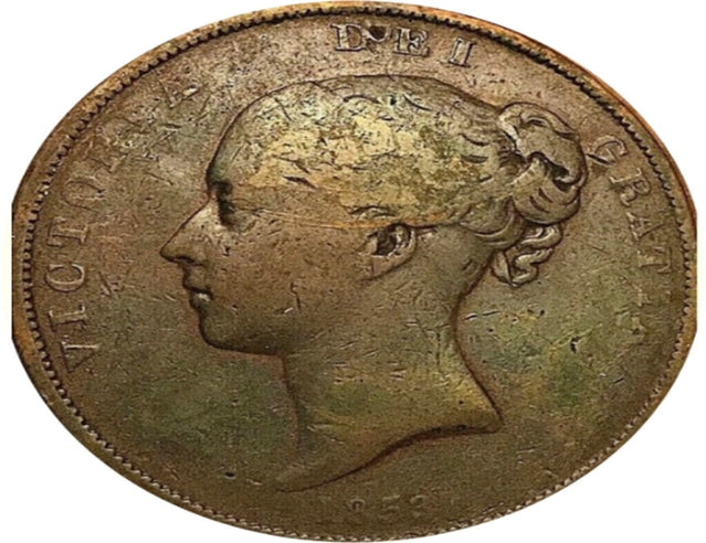 1853 Great Britain victoria penny***