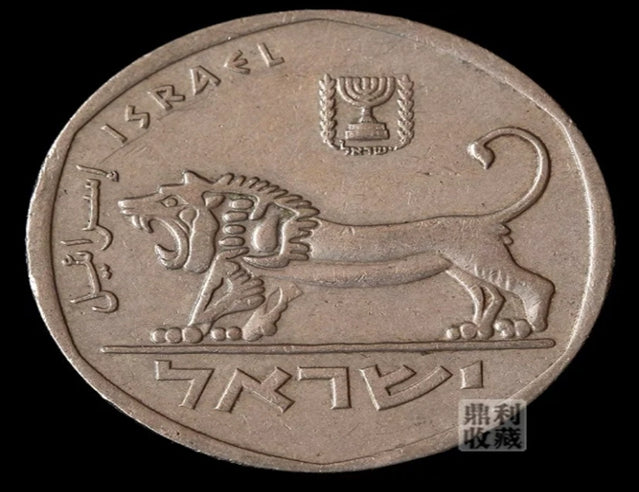 Israel 5 Lira Pound Coin 1978 Collectible Old Rare Jewish Money Currency Lion