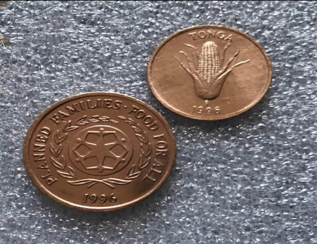 1996 Tonga 1 SENITI Coin pour la série alimentaire de la FAO avec une belle pièce de maïs