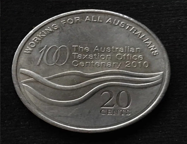 Australia 2010 Tax Bureau 100 years of service 20 cents commemorative coin