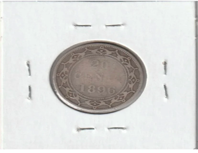 1896 Neufundland 20 Cent Silber Groß 6 VF