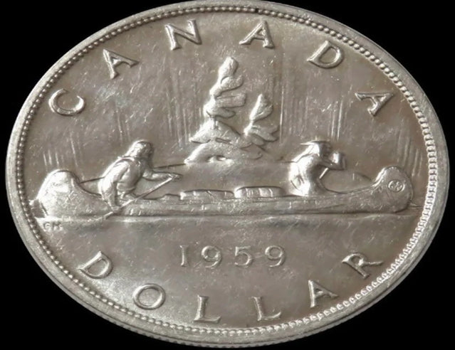 1959 Canada Argent 1 Dollar Coin UNC belle pièce ***