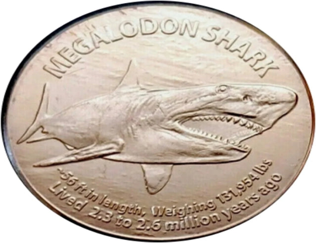 Requin mégadolon 1oz. Ronde de lingots de cuivre pur**