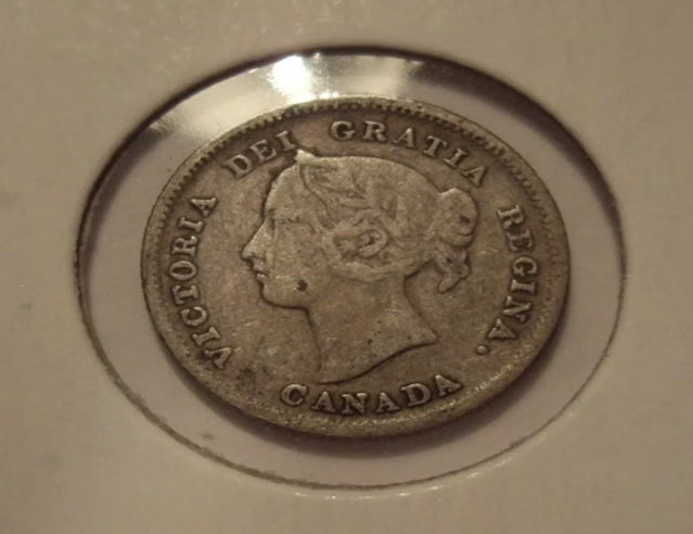 1882 H Canadien 5 cents VF pièce rare pièce d'argent date clé