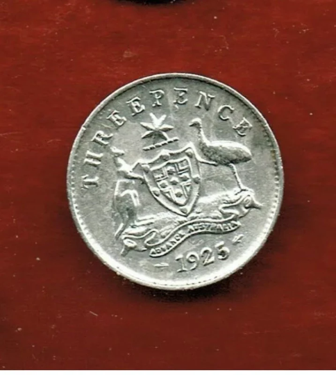 Australie trois pence 1925 pièce d'argent de haute qualité***