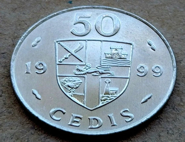 1999 Ghana Africa 50 CEDIS Coin UNC Nice Coin