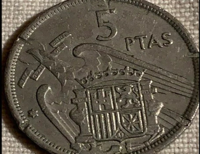 1957 Espagne 5 pesetas TTB