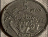 1957 Spain 5 pesetas VF