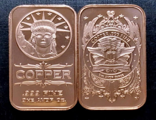 Statue of Liberty - 1oz. Pure Copper Bullion Bar***