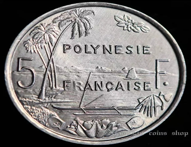 1999 Polynesian 5 francs big Aluminum Coin nice UNC