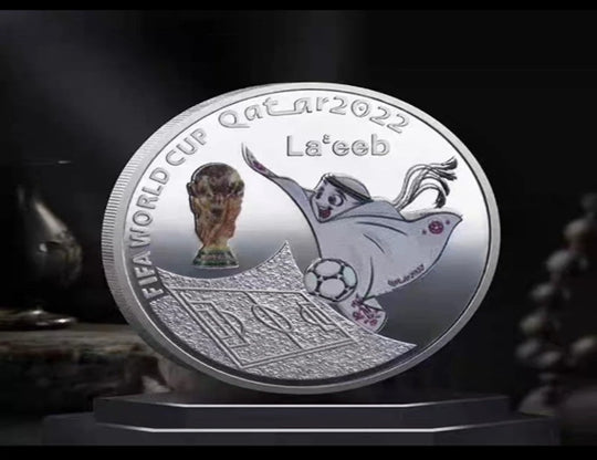 Lucky Coin - Pièce artisanale commémorative de la mascotte de la Coupe du monde du Qatar 2022 #LCG04