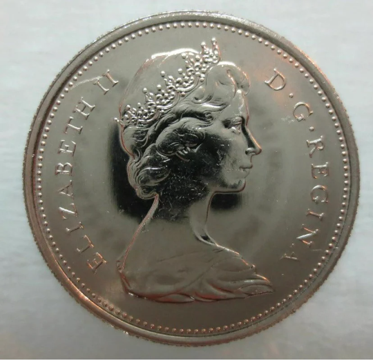 1970 Canada 25 cents Coin Nickel P/L scellé non circulé.