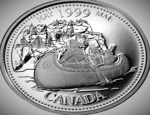 1999 Kanada Millennium May Proof Like 25 Cent Nice Coin***