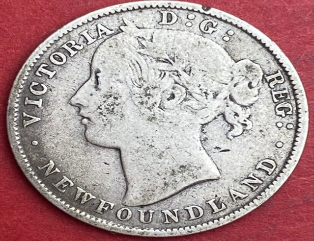 1881 Terre-Neuve Argent 20 Cents VG*** Pièce rare Pièce de collection