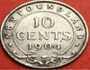 Newfoundland 1904 H Silver 10 Cents Very Fine