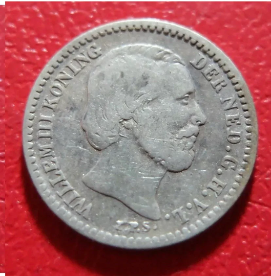 1889 silver netherlands 10 cents coin, circulated condition***