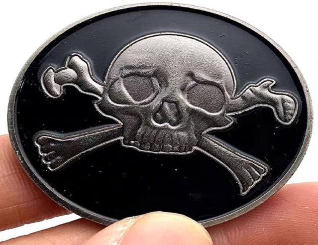 Lucky Coin - Smile Skull - Craft Gift Coin in Protective Plastic Capsule