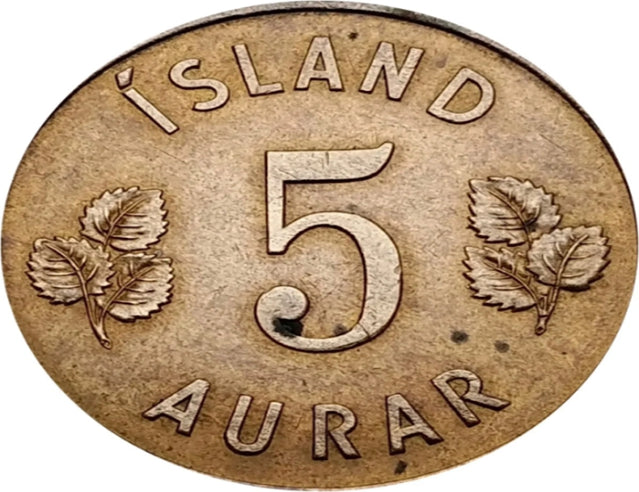 1946 Iceland 5 Aurar nice coin VF ***