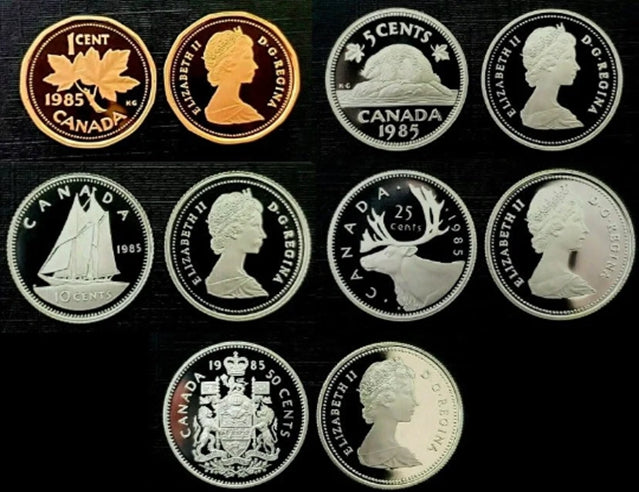 1980 -1989 Canada Proof like Five Coins set *