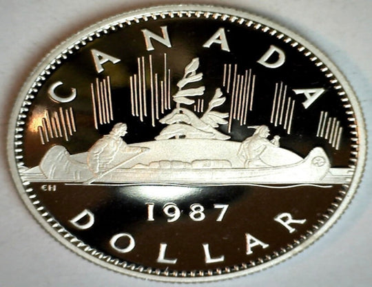 1987 Canada Proof Dollar Contenu en nickel 1 pièce canadienne Voyageur Elizabeth II***