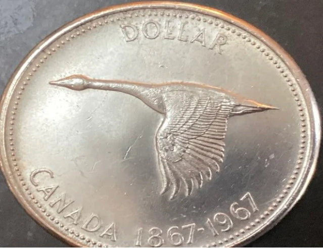 1967 Canada Argent 1 Dollar Coin UNC belle pièce