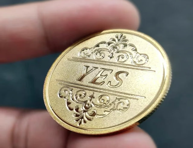 Decision Coin - Yes No Decision coin in Protective Plastic Capsule Copper Engraved #LYE01