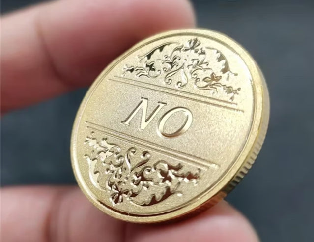 Decision Coin - Yes No Decision coin in Protective Plastic Capsule Copper Engraved #LYE01