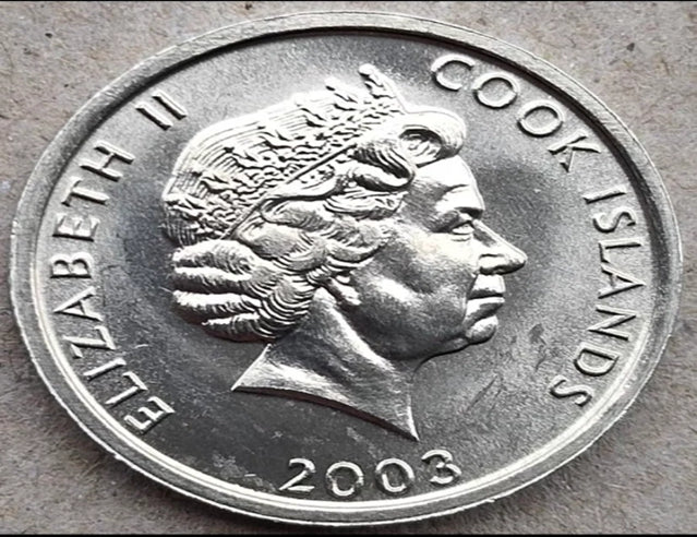 2003 Cook Islands coin shepherd Queen’s head 1 cent UNC