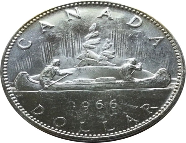 1966 Canada Silver Dollar collectible Coin AU***