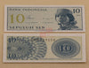 1964 Indonesia  Note 10 sen Banknote Paper Money unc