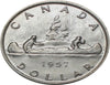 Pièce de collection Dollar en argent du Canada 1957 AU***