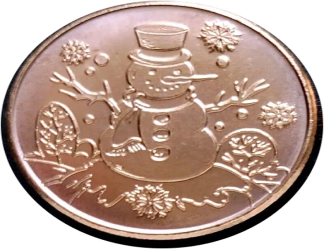 Snowman -1oz. Pure Copper Bullion Round***