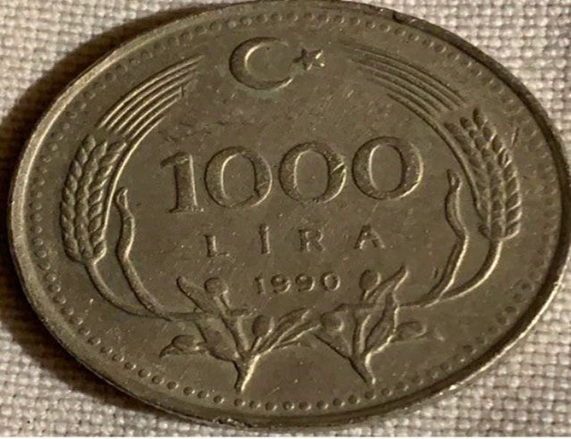 1990 Turkey 1000lira VF