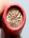 1966 Canadian 1-Cent Maple Leaf Twig Penny Coin Roll in tube  -50 Coins BU