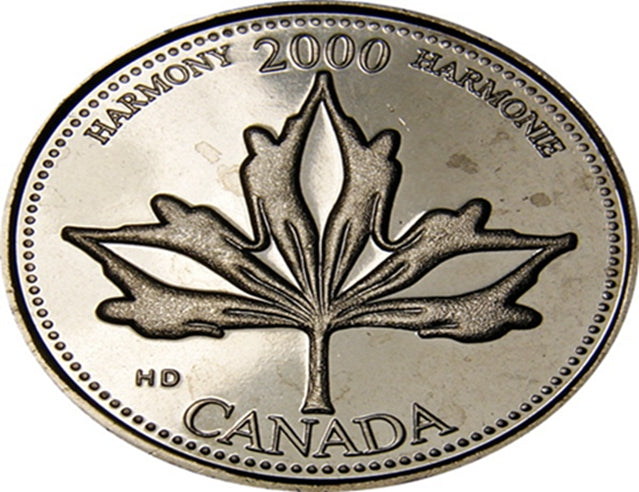 Pièce de monnaie canadienne Harmony de 25 cents/quart du millénaire de juin UNC de 2000