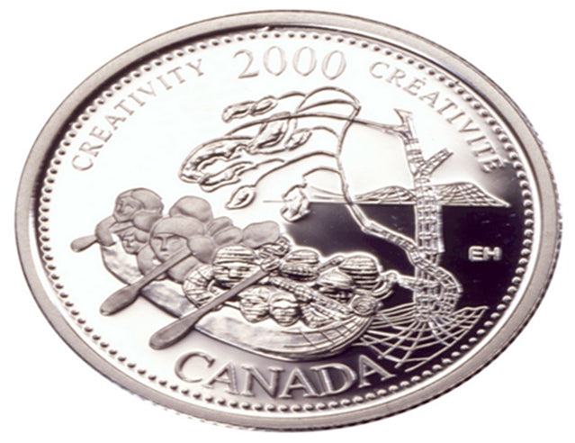 2000 Canadian 25-Cent Creativity/October Millennium Quarter Coin UNC