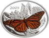 Pièce d'argent colorée Papillon monarque de 50 cents 2005