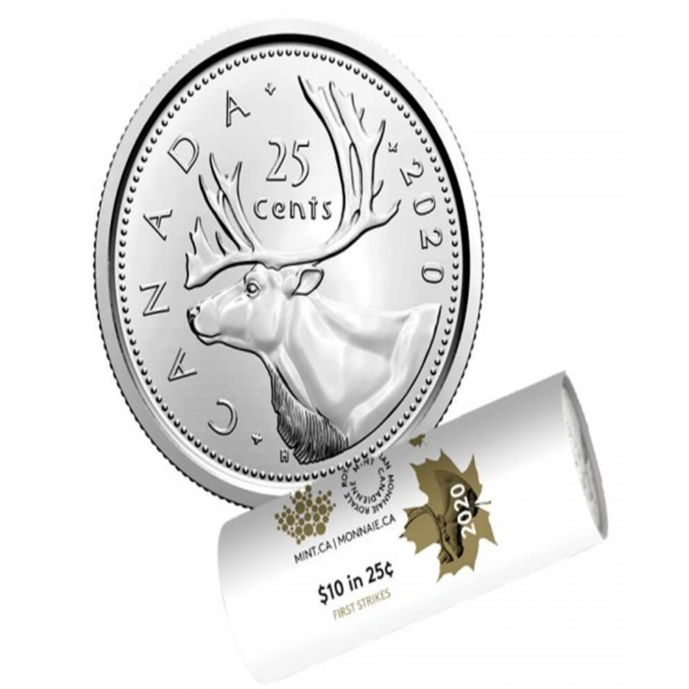 2020 Canadian 25 Cent Caribou Coin BU From First Strike Special Wrap