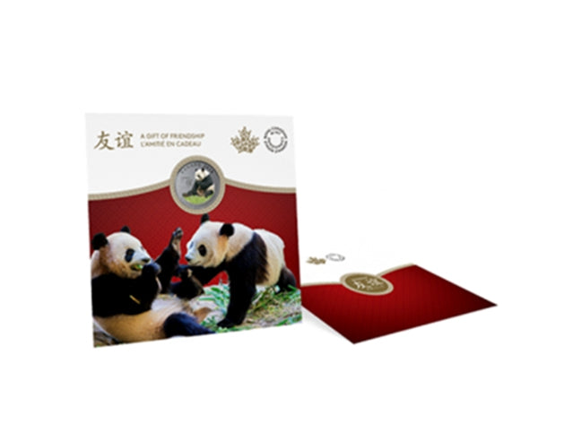 2018 Kanadische 8-Dollar-Münze „Der friedliche Panda, ein Geschenk der Freundschaft“ – Feinsilbermünze