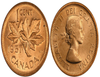 1957 Canadian 1-Cent Maple Leaf Twig Penny  BU