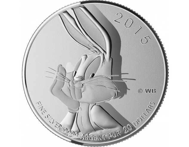 2015 Canadian $20 for $20 Looney Tunes™ Bugs Bunny Fine Silver Coin