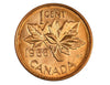 1958 Kanadische 1-Cent Maple Leaf Twig Penny Münzrolle in Tube - 50 Münzen BU