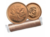 2005 P Canadian 1-Cent Maple Leaf Twig Penny Coin Roll -50 Coins BU