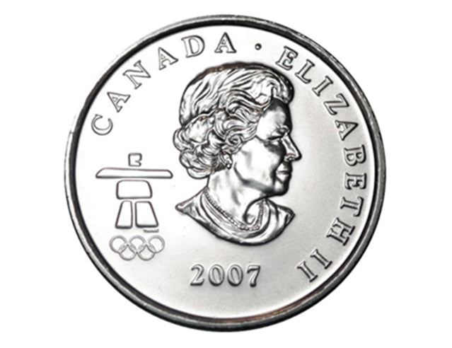 Kanadische 25-Cent-Olympiade 2007 in Vancouver 2010: Curling-Viertelmünze UNC