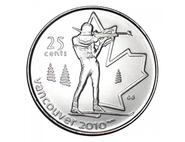 2007 Canadian 25-Cent Vancouver 2010 Olympics: Biathlon Quarter Coin UNC