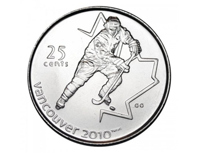 Kanadische 25-Cent-Olympiade 2007 in Vancouver 2010: Eishockey-Viertelmünze UNC