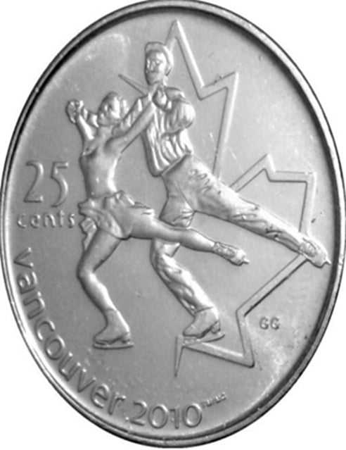 2008 Canadian 25-Cent Vancouver 2010 Olympics: Figure Skating Quarter Coin UNC